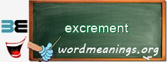WordMeaning blackboard for excrement